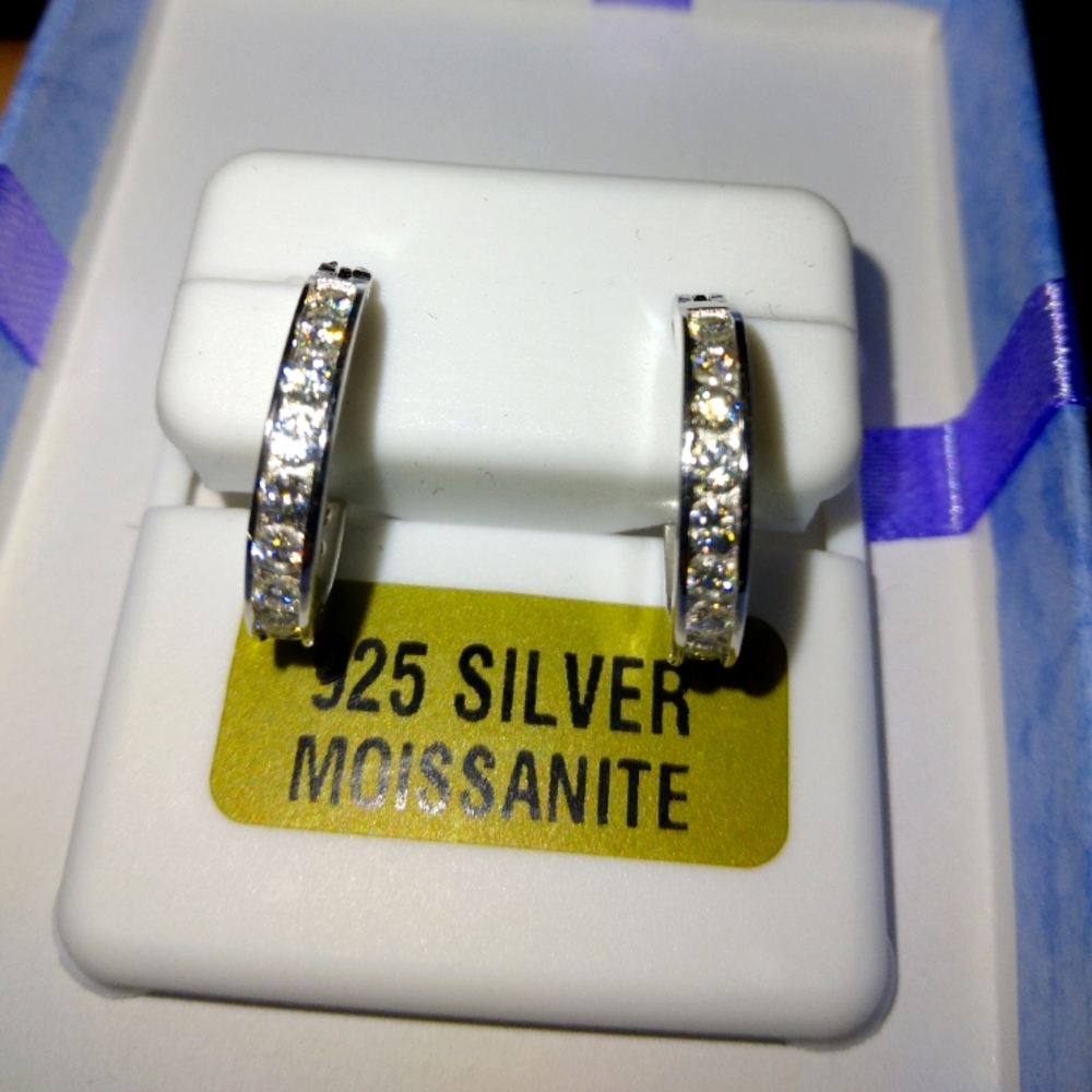 925 Silver Moissanite Earrings